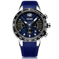 Relógio De Pulso Masculino Design Robusto Esportivo Impermeável Pulseira De Silicone Azul - 1