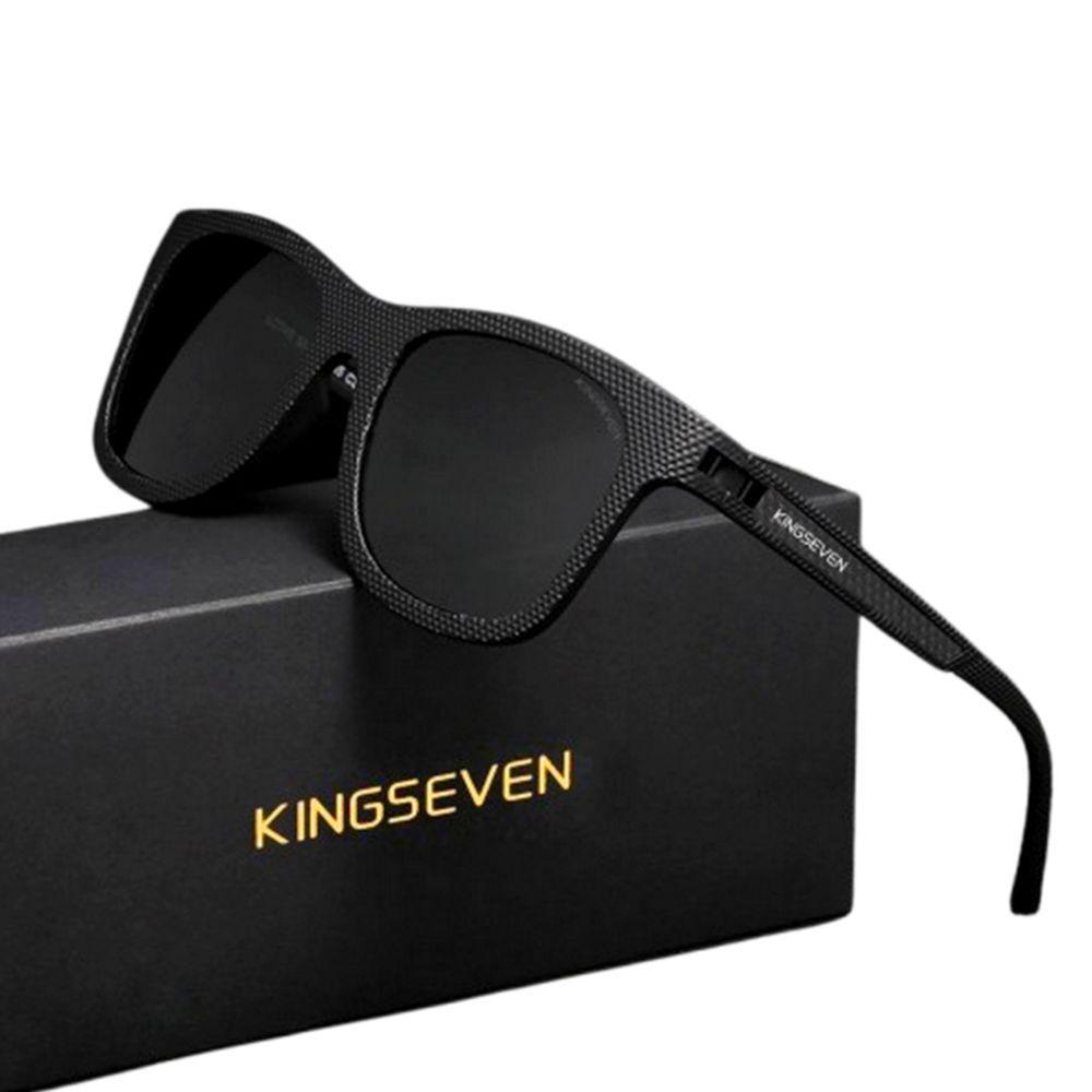 Óculos De Sol Casual Polarizado Proteção Uv400 Esportivo Retangular Unissex Grafite Preto - 1