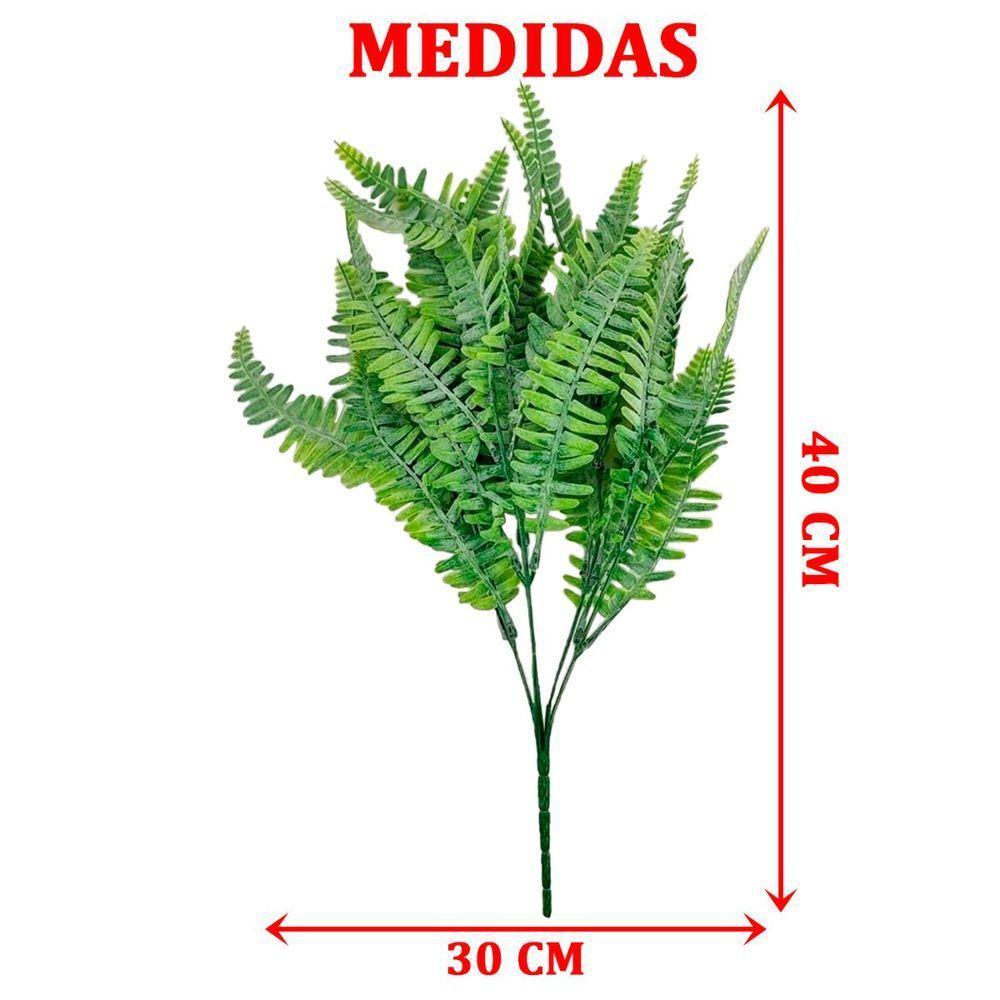 6 Ramos Samambaia Flor Planta Artificial Com 35 Folhas 40cm - 2