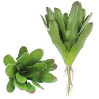 Kit 2 Peças Bromélia Planta Artificial Verde 20 Folhas 28cm - 1