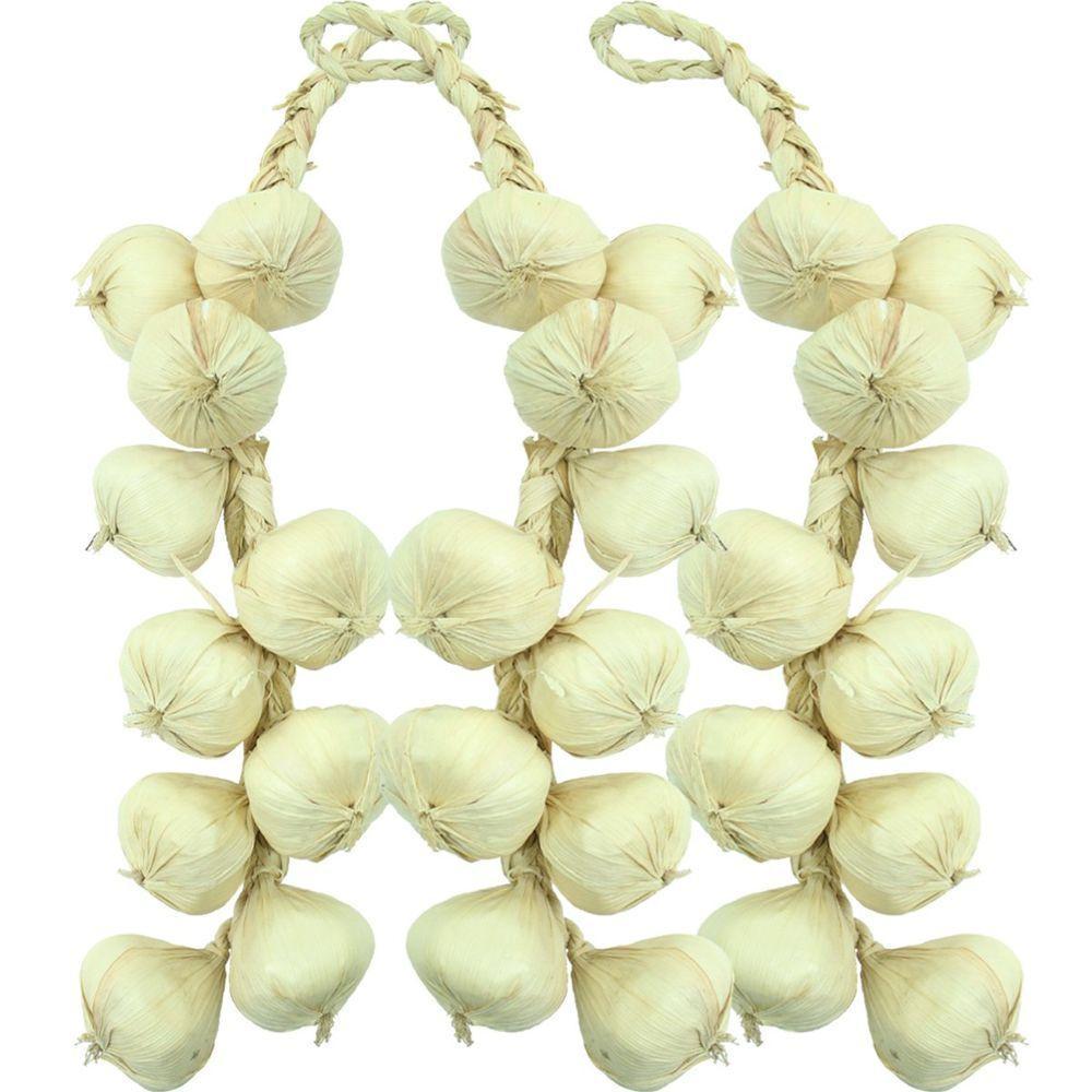 Kit 6 Tranças De Alho Artificial Decoração Artesanal 42cm - 1