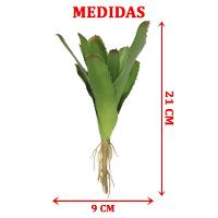 Kit 6 Peças Bromélia Planta Artificial Verde 8 Folhas 21cm - 2