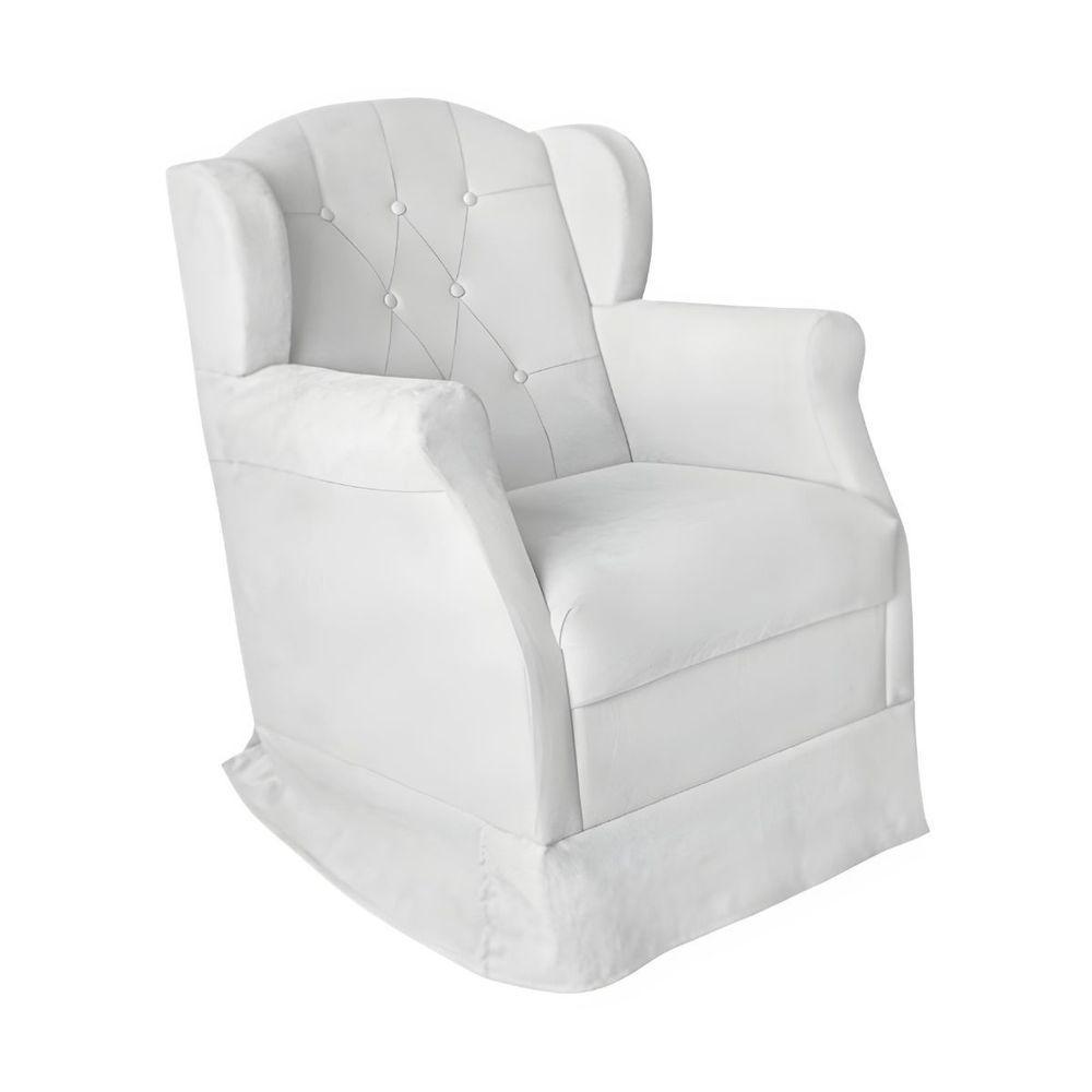 Poltrona Amamentação Cadeira Reforçada Balanço Lile Suede branco - 1