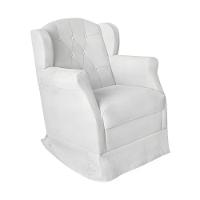 Poltrona Amamentação Cadeira Reforçada Balanço Lile Suede branco - 1