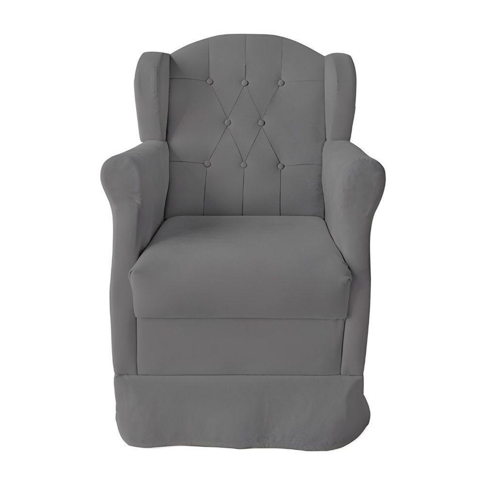 Poltrona Amamentação Cadeira Reforçada Balanço Lile Suede cinza - 3