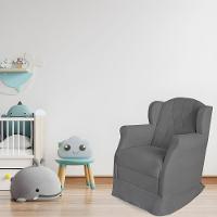 Poltrona Amamentação Cadeira Reforçada Balanço Lile Suede cinza - 7