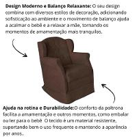 Poltrona Amamentação Cadeira Reforçada Balanço Lile Suede marrom