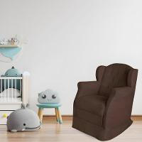 Poltrona Amamentação Cadeira Reforçada Balanço Lile Suede marrom - 7