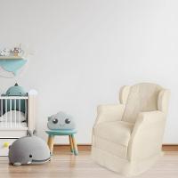 Poltrona Amamentação Cadeira Reforçada Balanço Lile Suede bege - 6