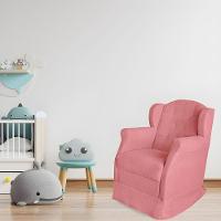 Poltrona Amamentação Cadeira Reforçada Balanço Lile Suede rosê - 7