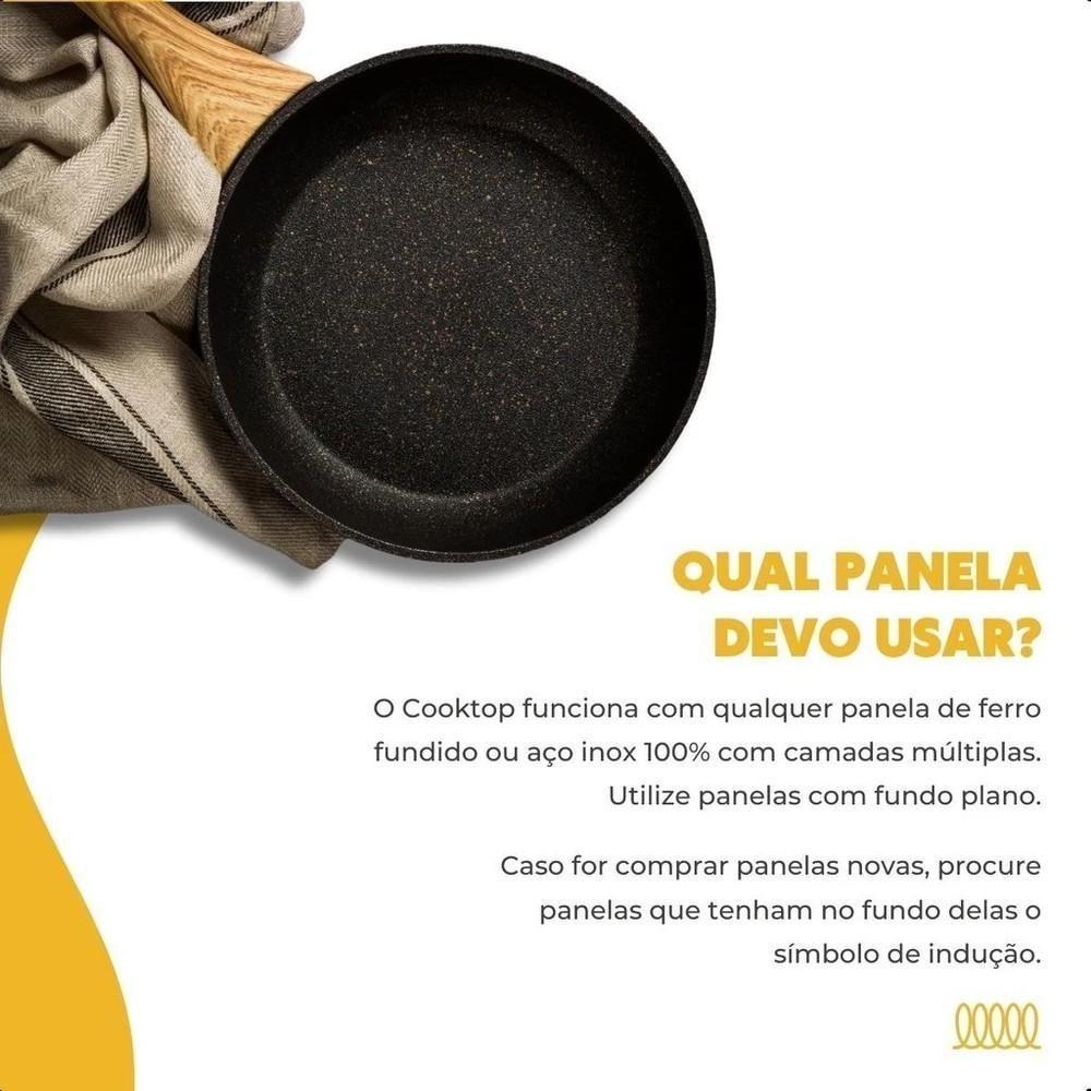 Cooktop Indução 1200W Vitrocerâmico 1 Boca Preto ACKI01-01 Agratto 110V - 8