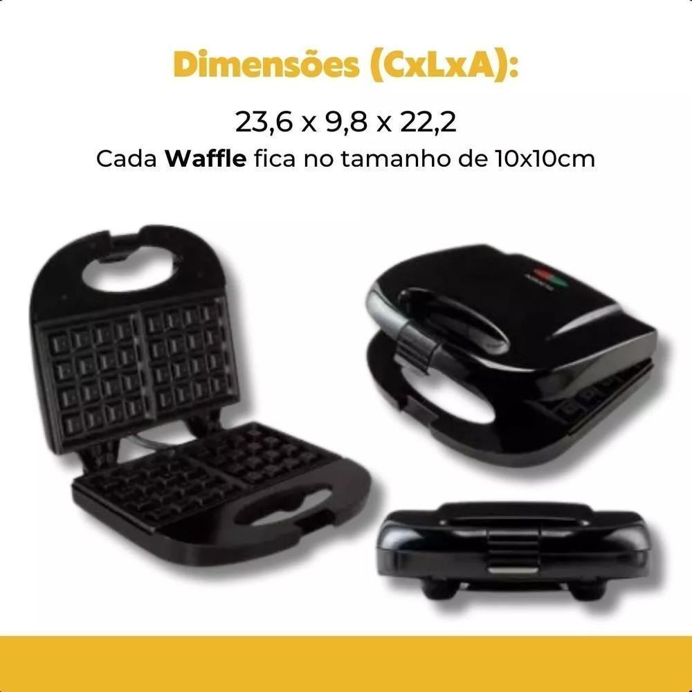 Máquina de Waffle Aroma 750W Preto AWAF01-01 Agratto 110V - 7