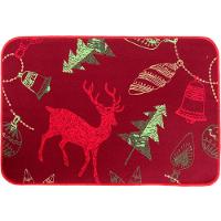 Tapete Capacho Porta Enfeite Rena Vermelho Decoração 39x59cm - 1
