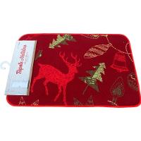 Tapete Capacho Porta Enfeite Rena Vermelho Decoração 39x59cm - 5