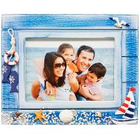 Porta Retrato Náutico Marítimo Retangular Em Madeira 7x5 - 1