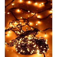 Cordão Pisca 100 Micro-lâmpadas Leds Branco Quente De 3,6m