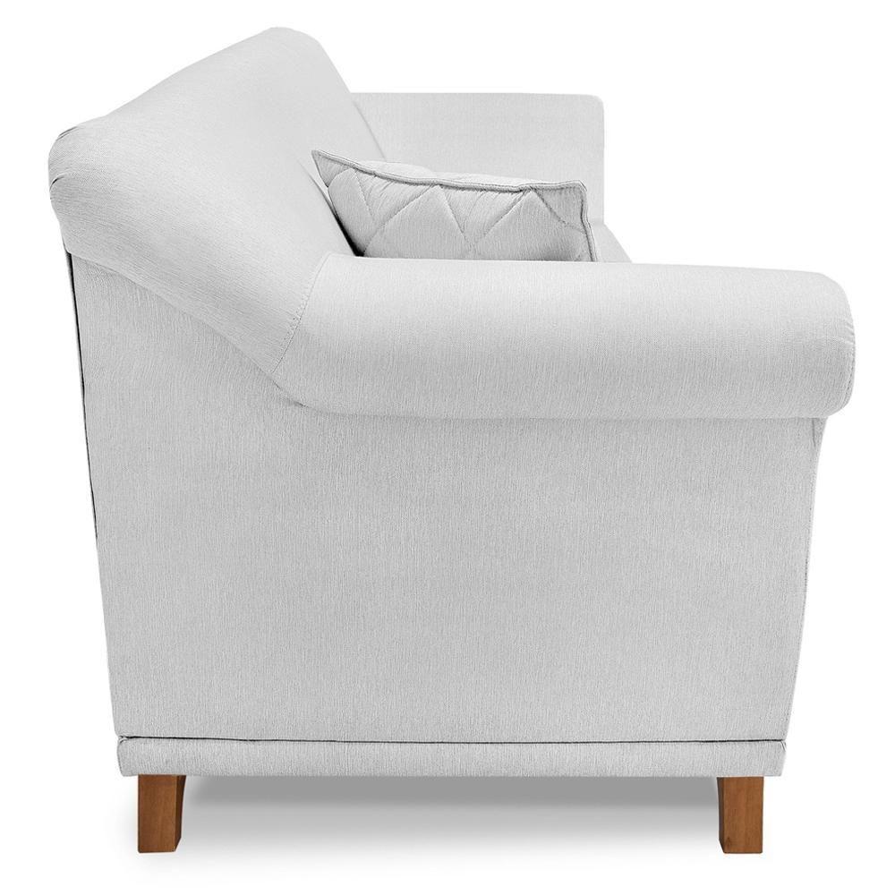 Poltrona Decorativa Retro Polo Com Almofada Linho Grigio Ezz Grigio - 3