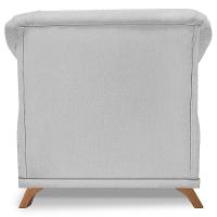 Poltrona Decorativa Retro Polo Com Almofada Linho Grigio Ezz Grigio - 6