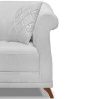 Poltrona Decorativa Retro Polo Com Almofada Linho Grigio Ezz Grigio - 7