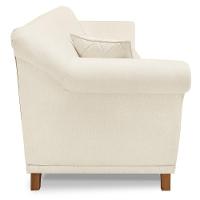 Poltrona Decorativa Retro Polo Com Almofada Linho Perola Ezz Perola - 3