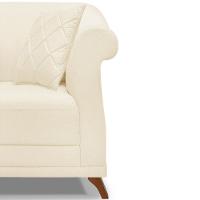 Poltrona Decorativa Retro Polo Com Almofada Linho Perola Ezz Perola - 7