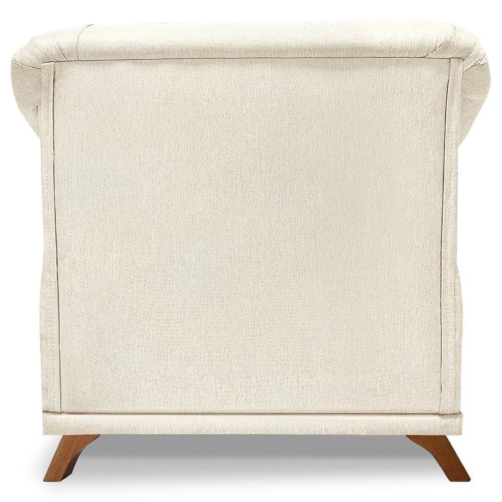 Poltrona Decorativa Retro Polo Com Almofada Linho Natural Ezz Natural - 6