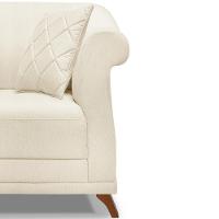 Poltrona Decorativa Retro Polo Com Almofada Linho Natural Ezz Natural - 7