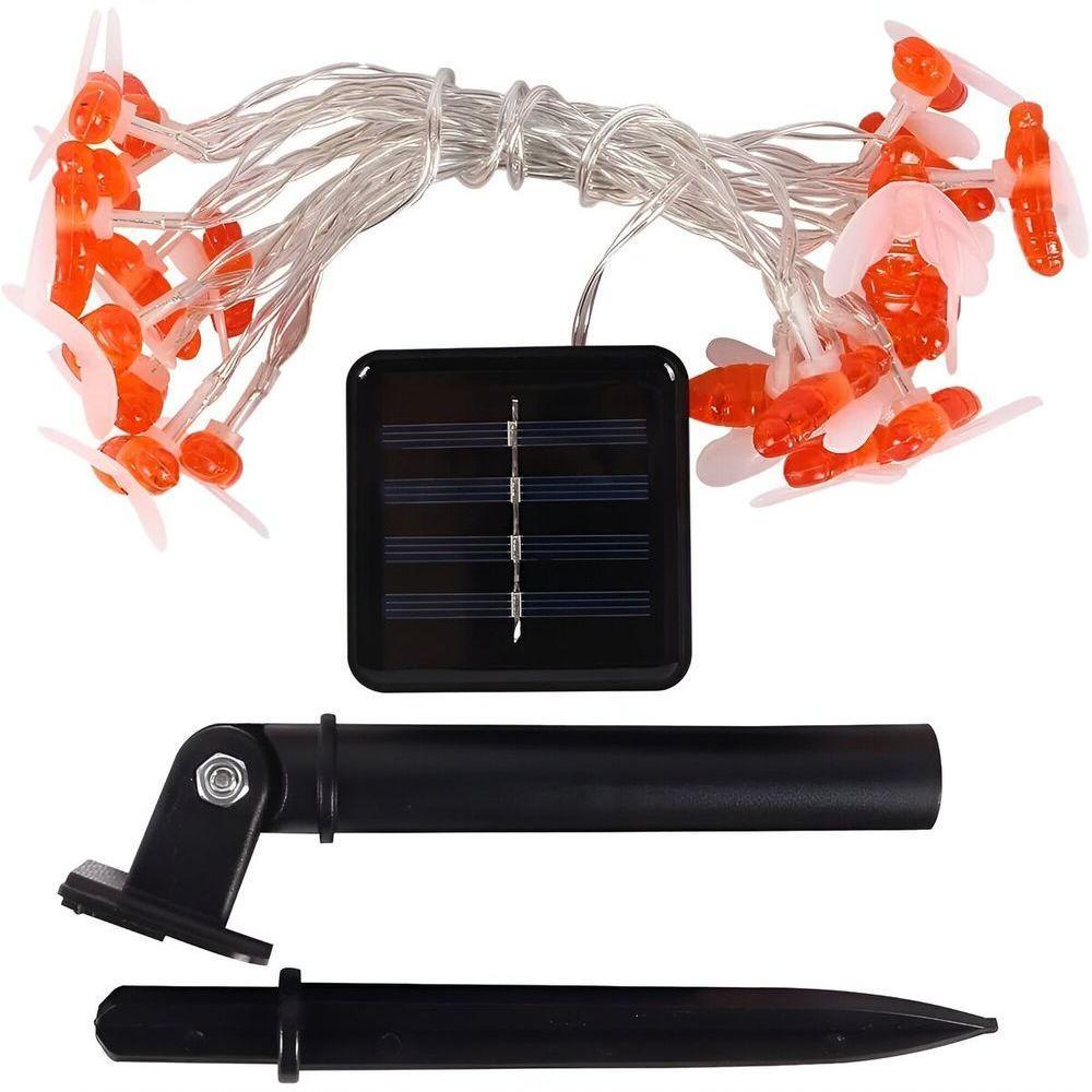 Cordão Leds Solar Lâmpadas Luzes Estilo Abelhas Brancas 5m - 5