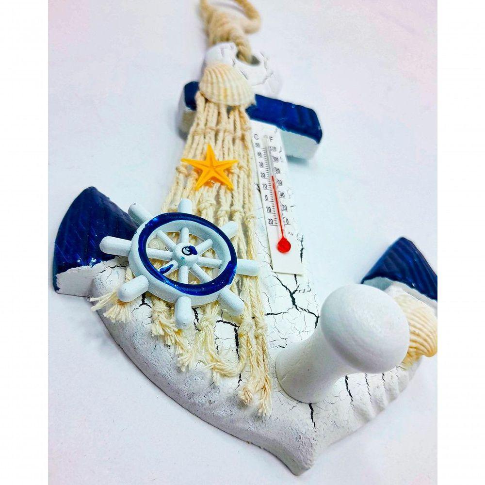 Enfeite Decorativo Ancora Termômetro Náutico Marítimo 18cm - 4