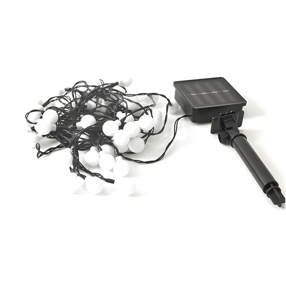 Grinalda Cordão Luzes Solares Jardim Bolas Branca 20 Leds - 5