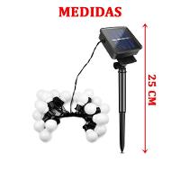 Grinalda Cordão Luzes Solares Jardim Bolas Branca 20 Leds - 2
