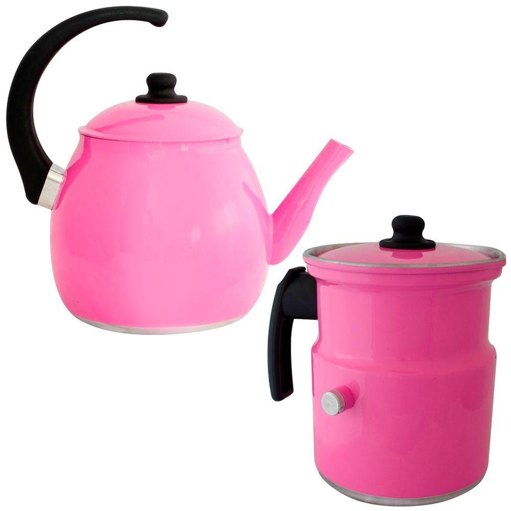 Kit Chaleira E Leiteira Gulê Alumínio 2 Peças Rosa - 1