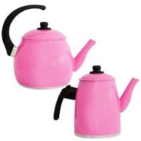 Kit Chaleira E Bule Gulê Alumínio 2 Peças Rosa - 1