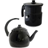 Kit Chaleira E Leiteira Gulê Alumínio 2 Peças Preta - 1