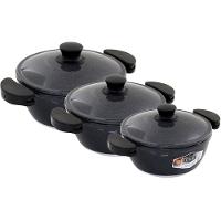 Kit Panelas Gulê Alumínio 900ml 1,45l 1,75l 3 Peças Grafite. - 1