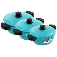 Kit Panelas Gulê Alumínio 900ml 1,45l 1,75l 3 Peças Turquesa - 1