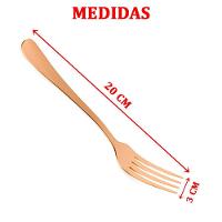 Kit Jogo De Garfo Refeição Gold Rose 12pç Inox Rústico Luxo - 5