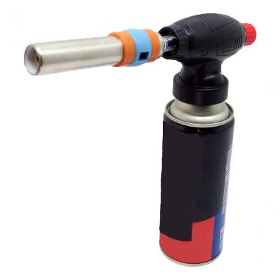 Kit Refil Gás De 400ml E Isqueiro Maçarico Culinário Preto