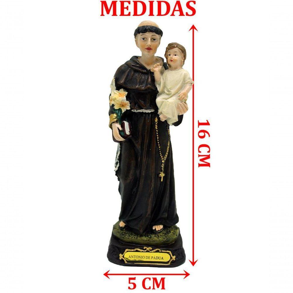 Estatueta Imagem Santo Antônio De Pádua Enfeite Resina 16cm - 2