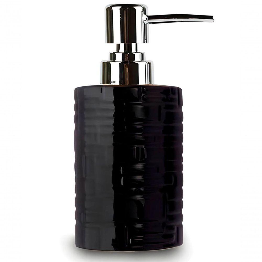 Porta Saboneteira Liquida Modelagem De Cerâmica Lavabo Preto - 3