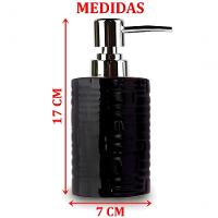 Porta Saboneteira Liquida Modelagem De Cerâmica Lavabo Preto - 2