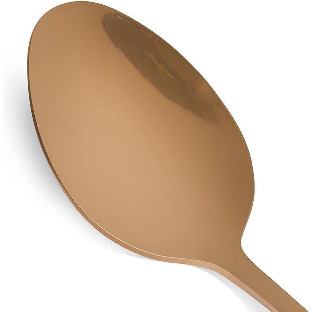 Kit Jogo De Talheres Mesa Gold Rose 18pçs Inox Rústico Luxo - 5