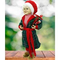 Boneca Mamãe Noel Decoração Pijama Roupão Com Presentes 47cm - 6