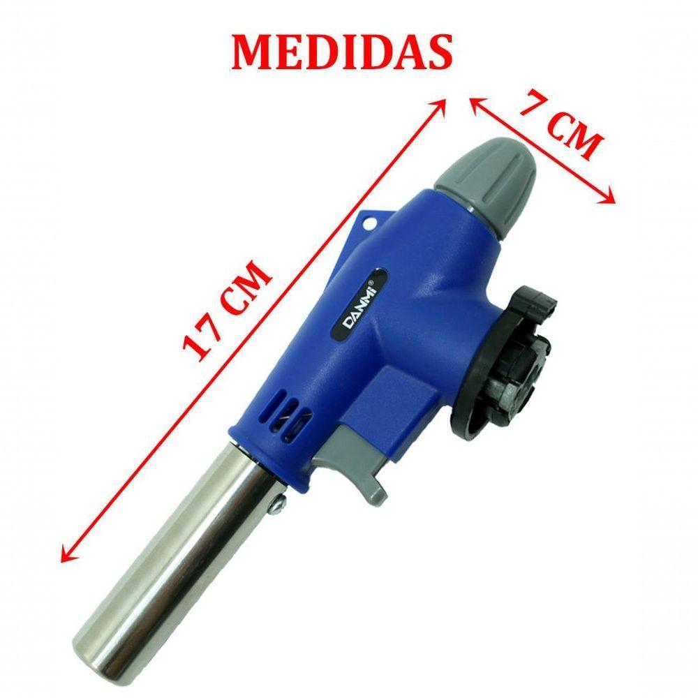 Kit Refil Gás De 400ml E Isqueiro Maçarico Culinário Azul - 2