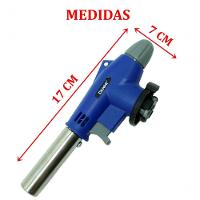 Kit Refil Gás De 400ml E Isqueiro Maçarico Culinário Azul - 2