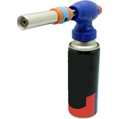 Kit Refil Gás De 400ml E Isqueiro Maçarico Culinário Azul