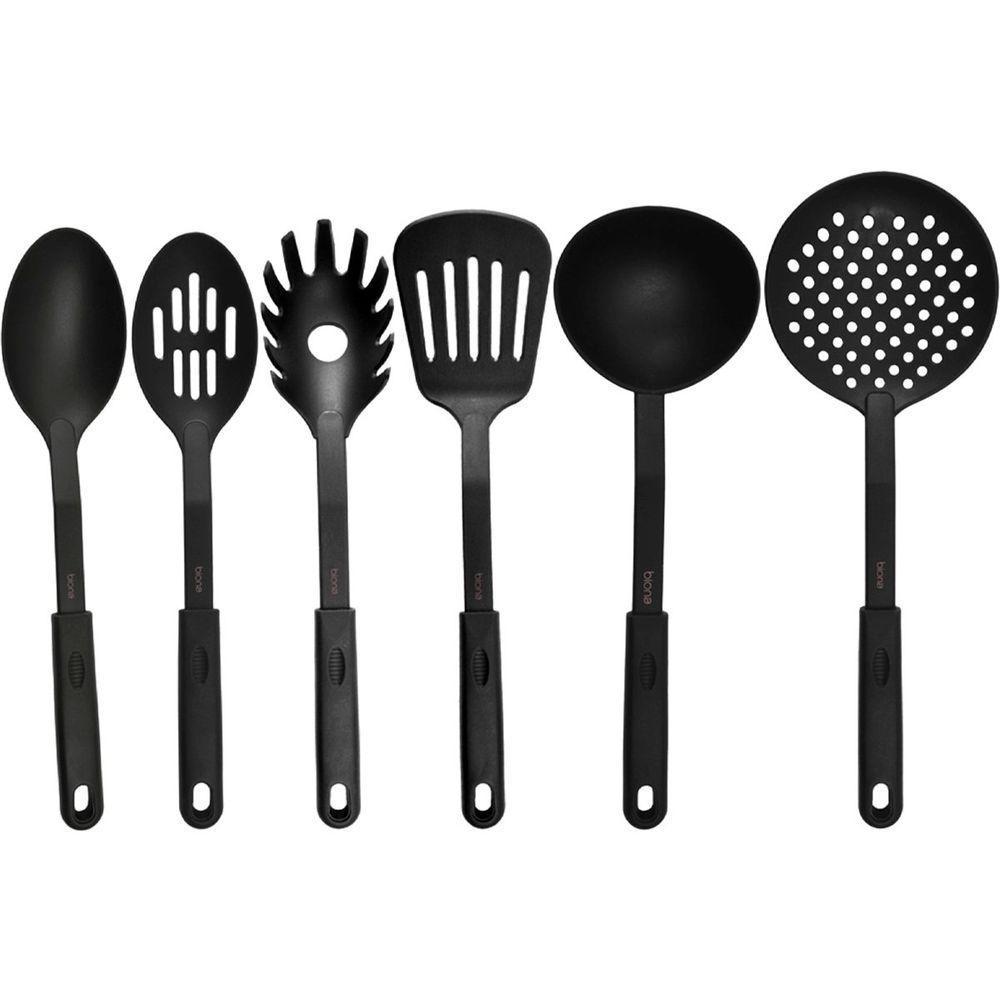 Conjunto Utensílios Cozinha Nylon Black Elegante Luxo 6peças - 1