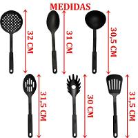 Conjunto Utensílios Cozinha Nylon Black Elegante Luxo 6peças - 2