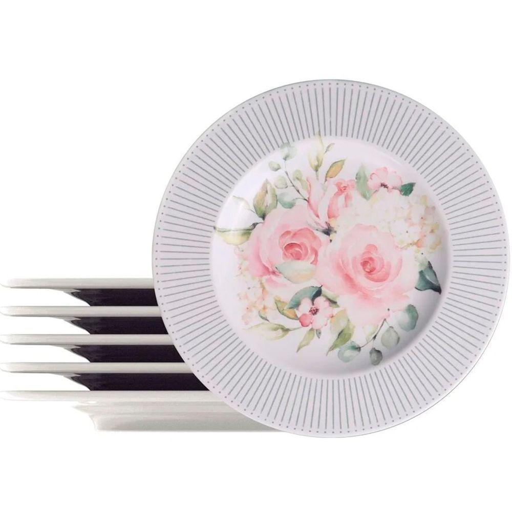 Jogo Pratos Sobremesa Lanche 10 Pessoas 10peças Ornatta 21cm - 1