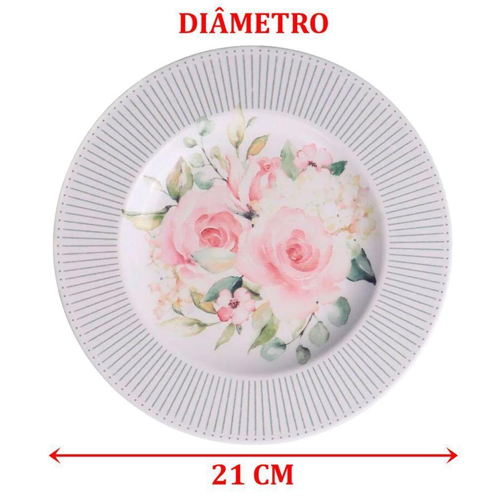 Jogo Pratos Sobremesa Lanche 10 Pessoas 10peças Ornatta 21cm - 2